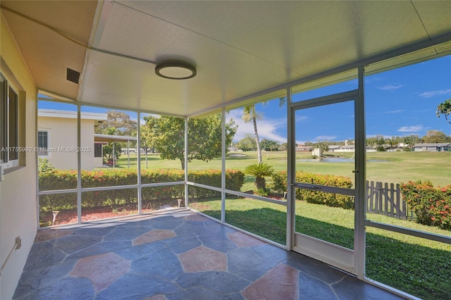 view of unfurnished sunroom