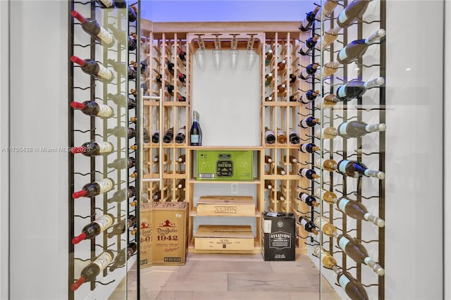 view of wine cellar