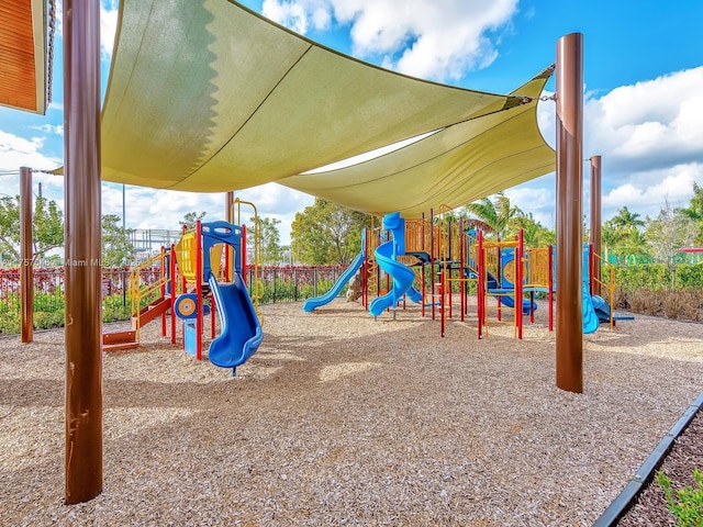 community playground featuring fence