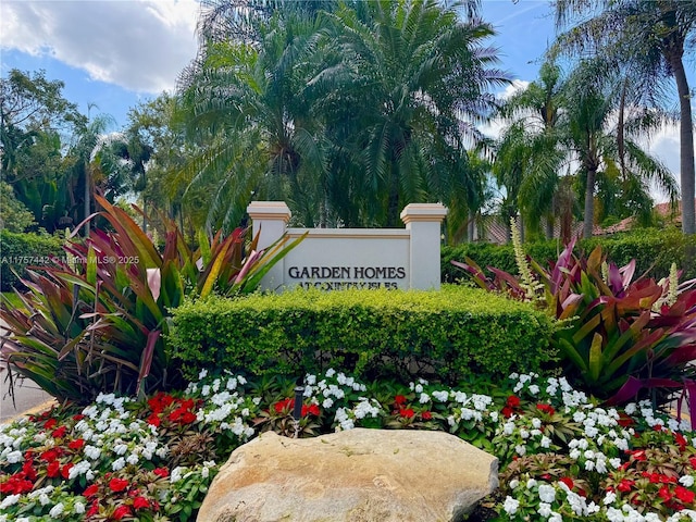 view of community sign