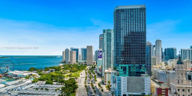 view of city with a water view