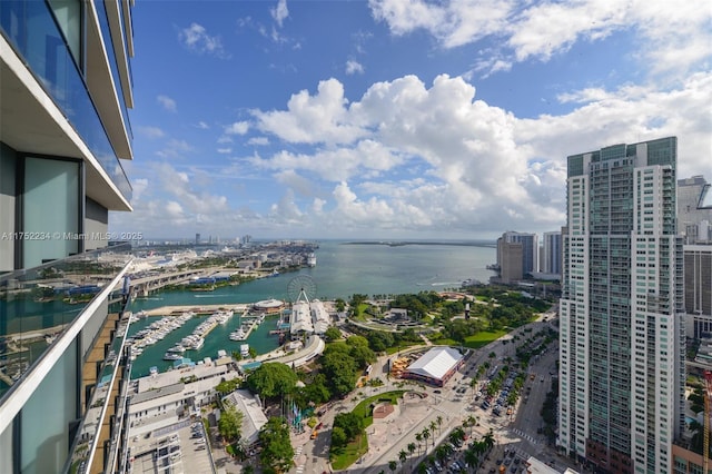 water view with a view of city