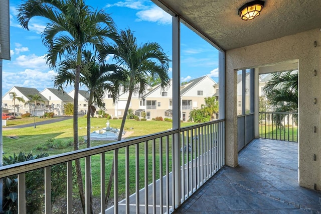 balcony with a residential view