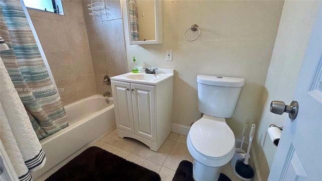 3282 NW 13th St, Lauderhill, FL 33311 - full bathroom featuring tile patterned floors, shower / bathtub combination with curtain, toilet, and vanity
