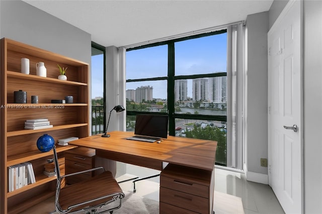 office with expansive windows