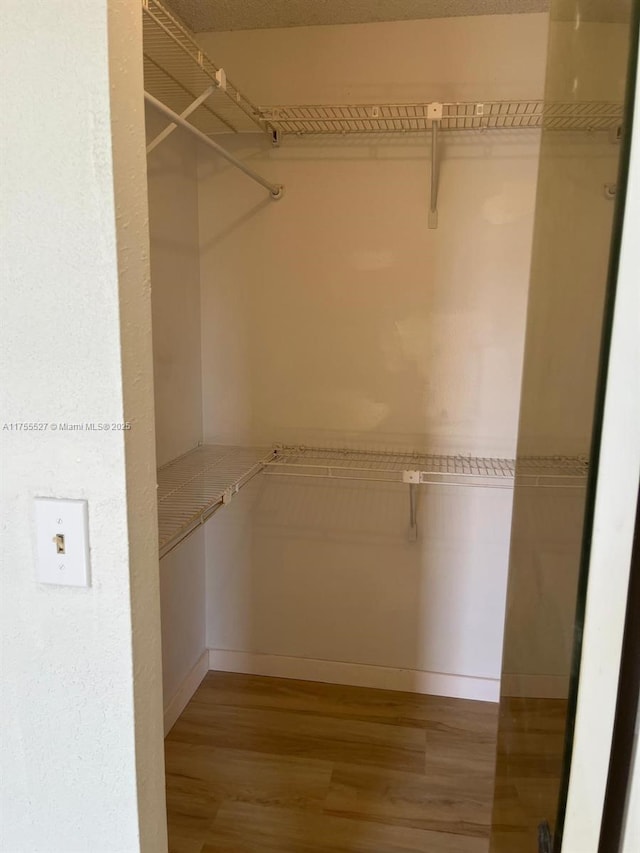 walk in closet featuring light wood-type flooring