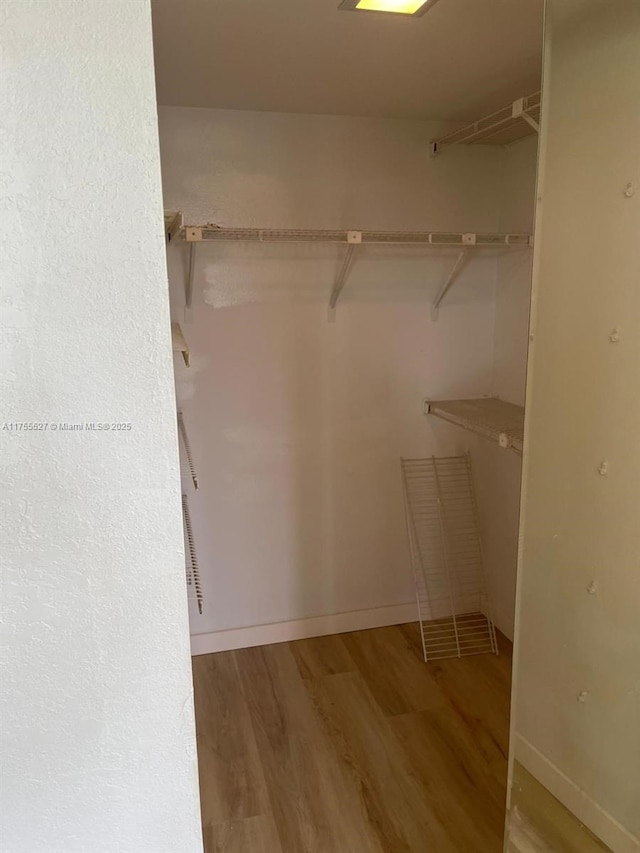 spacious closet with wood finished floors