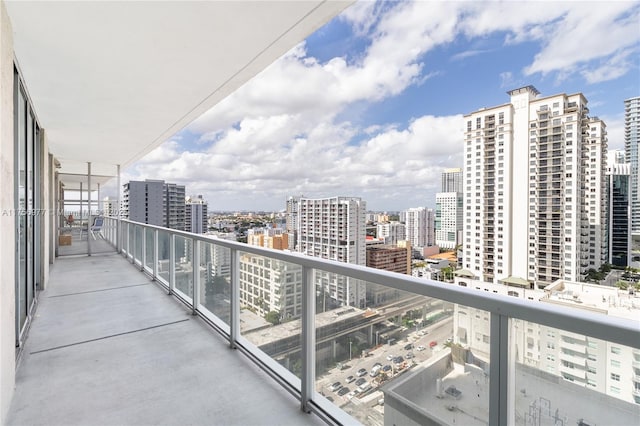 balcony with a city view