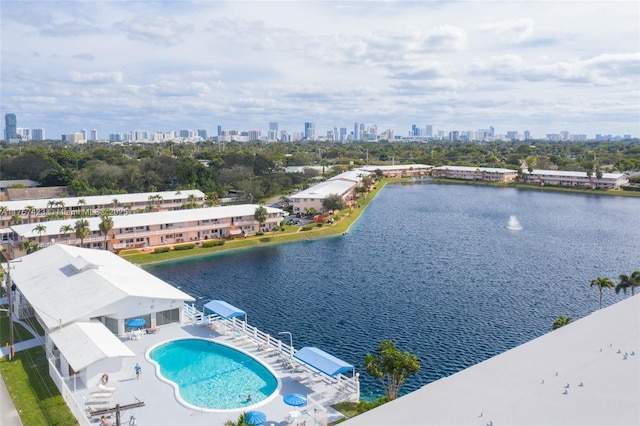 800 SW 11th Ave Unit 9A, Hallandale Beach, FL 33009 - bird's eye view featuring a city view and a water view