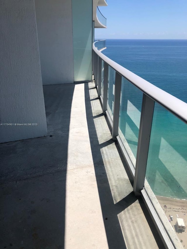 balcony with a water view