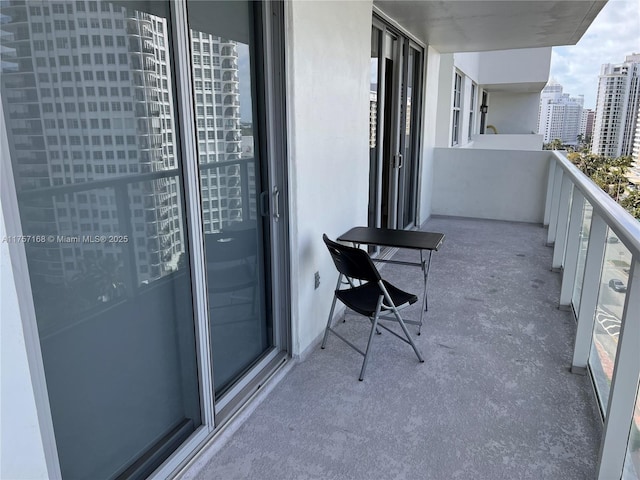 balcony with a view of city