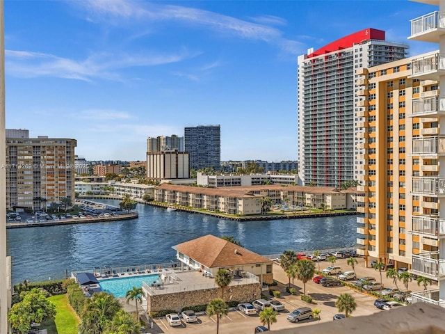 water view with a view of city