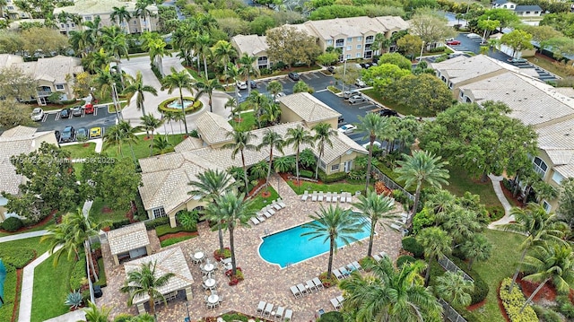 birds eye view of property featuring a residential view