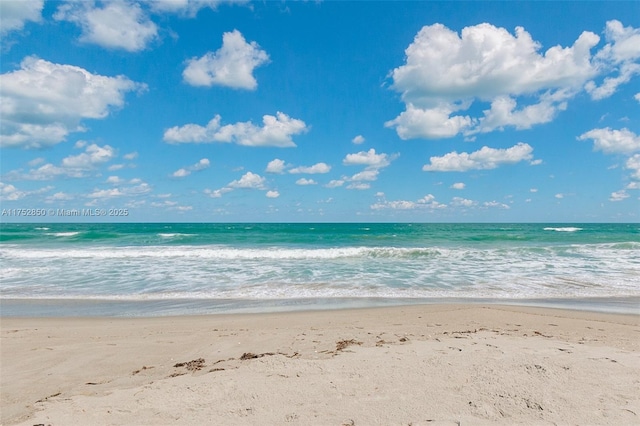 property view of water featuring a view of the beach