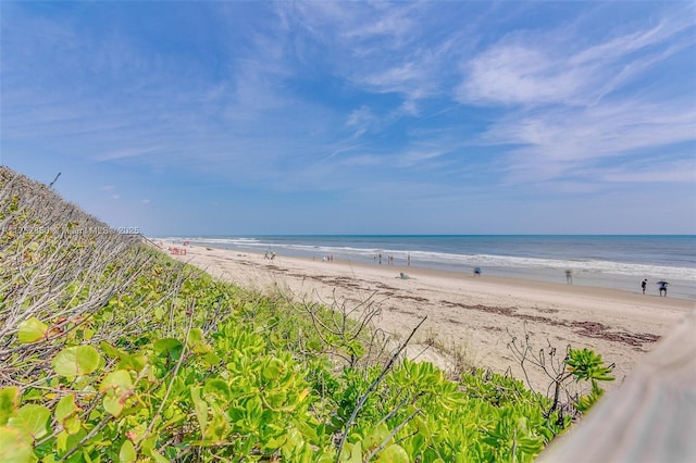 property view of water with a beach view