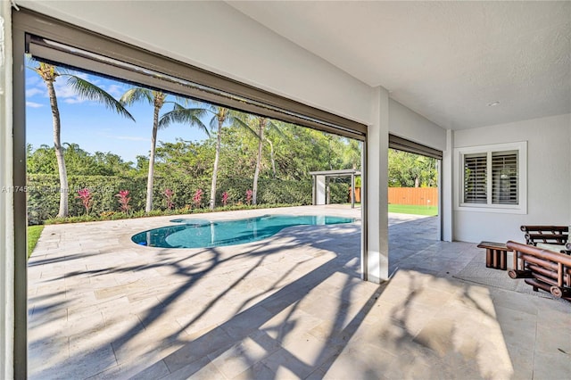 unfurnished room with visible vents, baseboards, recessed lighting, arched walkways, and french doors