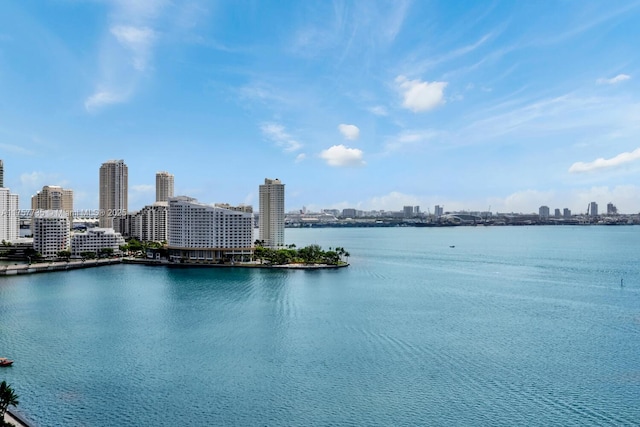 water view with a view of city