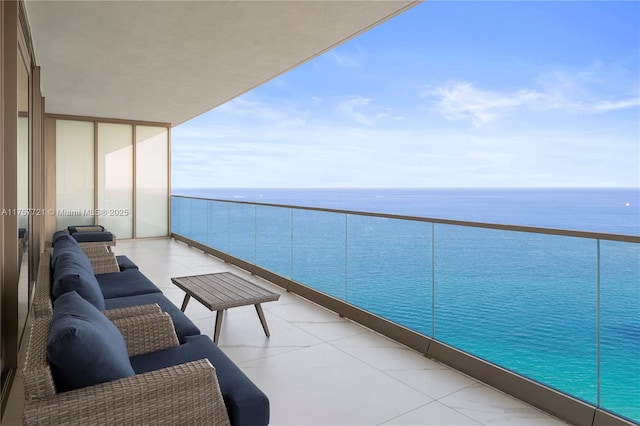 balcony with a water view