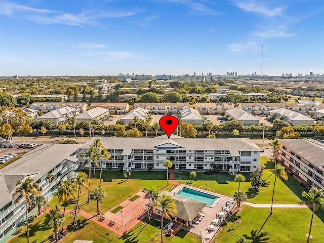 drone / aerial view featuring a view of city