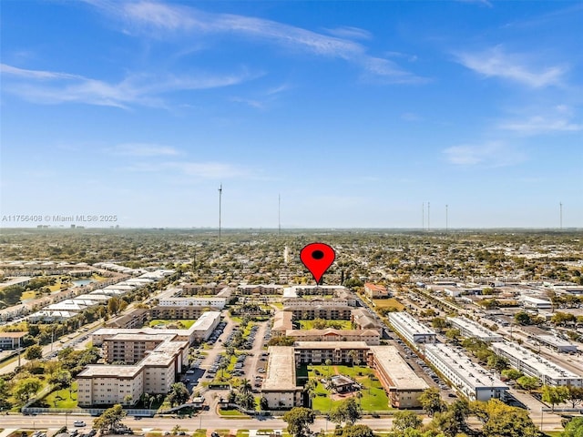 aerial view with a city view