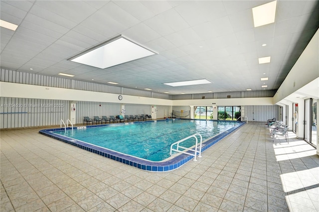 community pool with a skylight