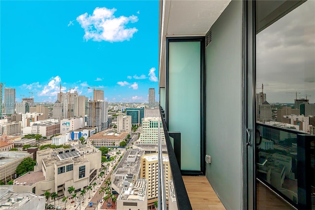 balcony with a city view