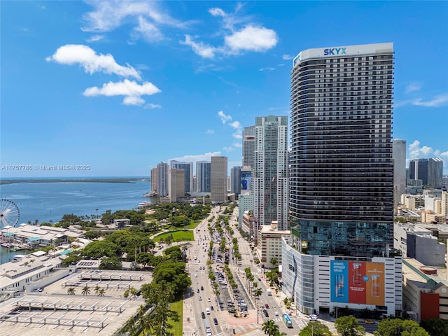 city view with a water view