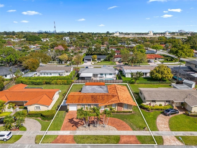 drone / aerial view featuring a residential view