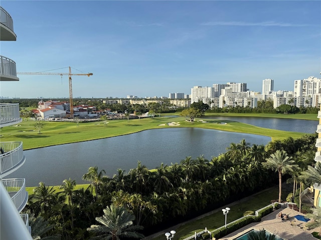 1745 E Hallandale Beach Blvd Unit 804W, Hallandale Beach, FL 33009 - water view with a golf course and nearby urban area