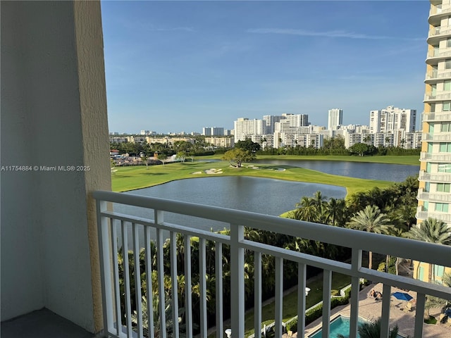 1745 E Hallandale Beach Blvd Unit 804W, Hallandale Beach, FL 33009 - balcony featuring a water view, a view of city, and golf course view