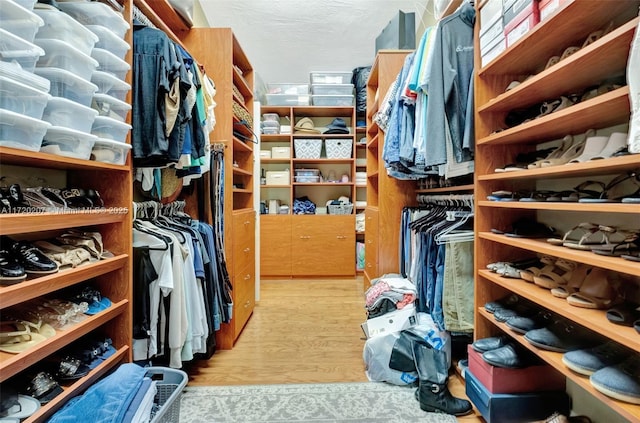 spacious closet with wood finished floors