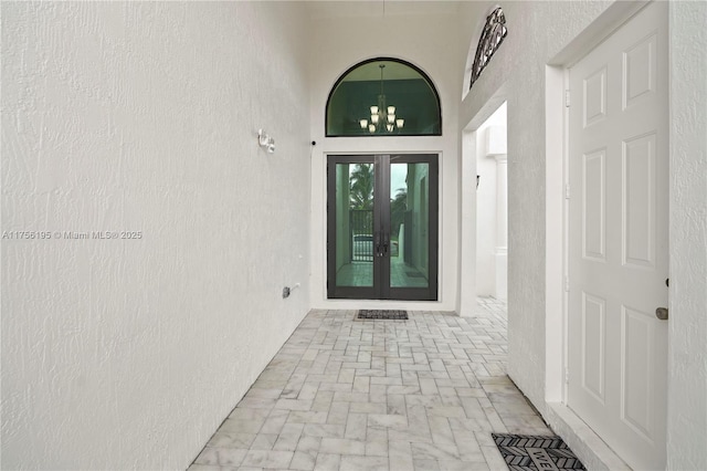 entrance to property with french doors