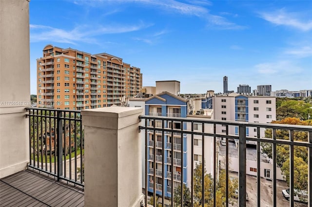 balcony featuring a city view