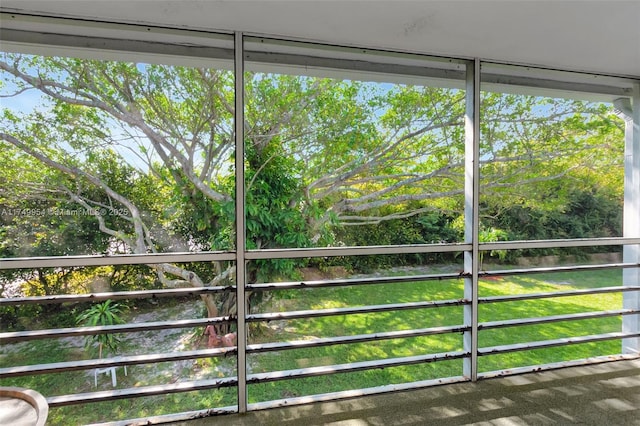 view of unfurnished sunroom