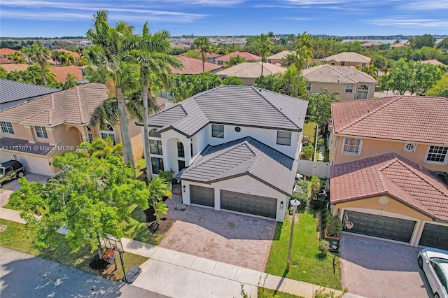 bird's eye view with a residential view