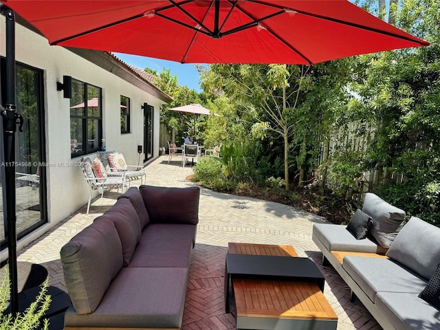 view of patio / terrace with an outdoor hangout area