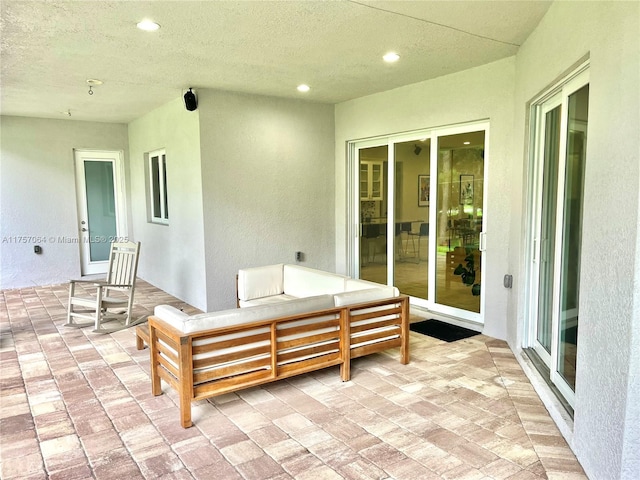 view of patio featuring an outdoor hangout area