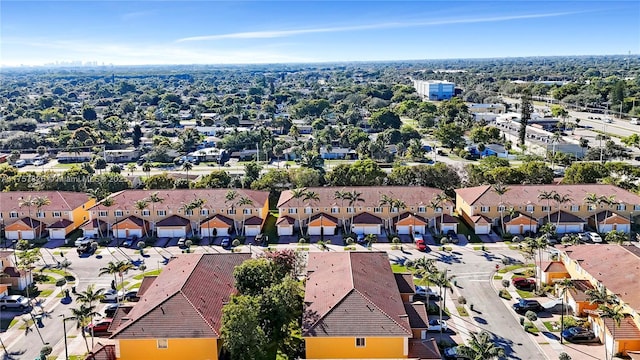 drone / aerial view with a residential view