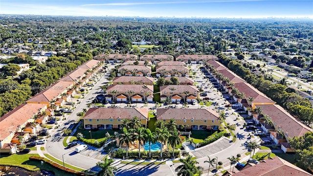 drone / aerial view with a residential view