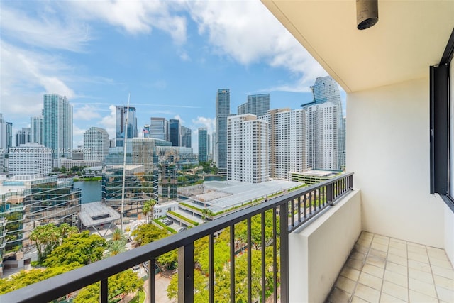 balcony featuring a view of city