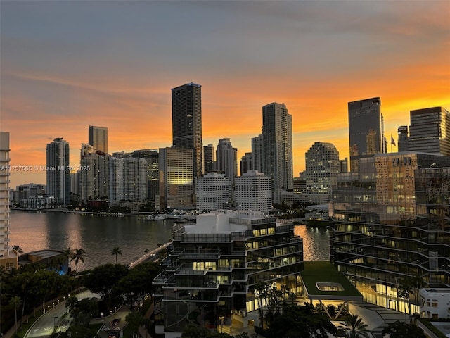 city view with a water view