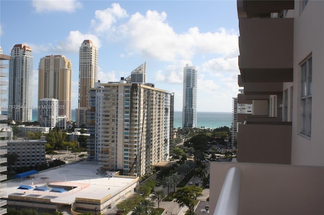 property's view of city with a water view