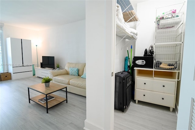 living room with light wood-style flooring