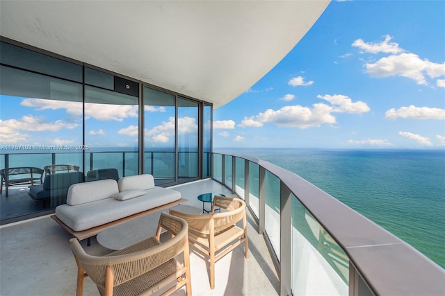 balcony with a water view