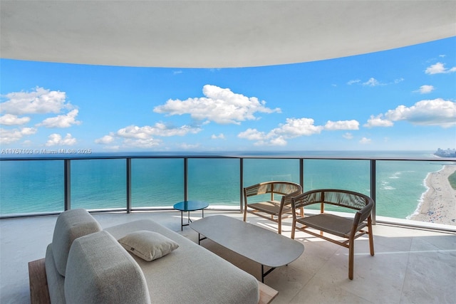 balcony with a water view