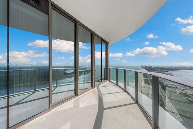 balcony with a water view