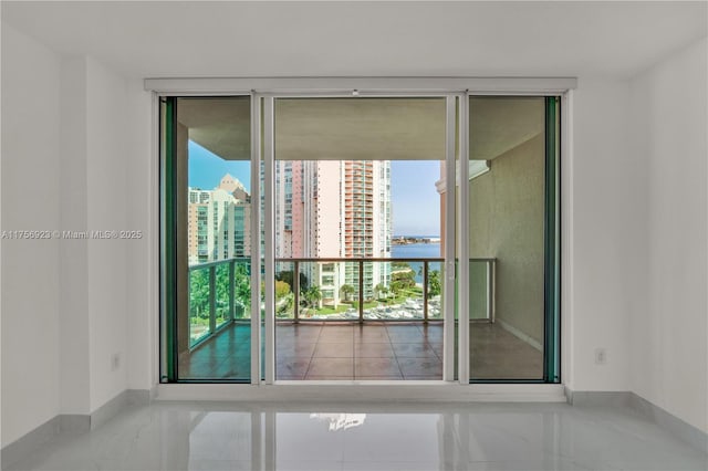 balcony with a water view