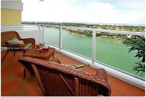 balcony with a water view