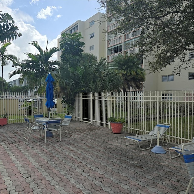 view of patio with fence