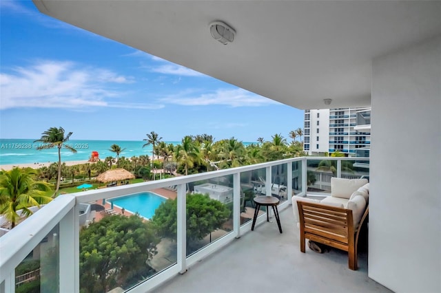 balcony with a water view